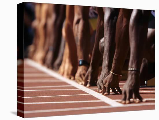 Detail of Hands at the Start of 100M Race-Steven Sutton-Stretched Canvas