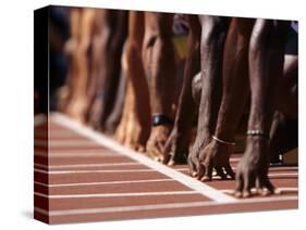 Detail of Hands at the Start of 100M Race-Steven Sutton-Stretched Canvas