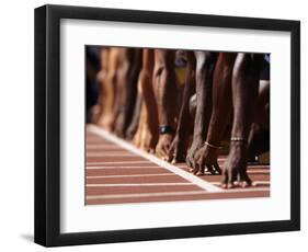 Detail of Hands at the Start of 100M Race-Steven Sutton-Framed Photographic Print