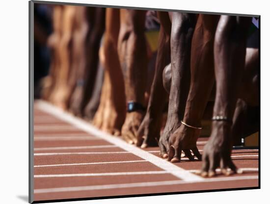 Detail of Hands at the Start of 100M Race-Steven Sutton-Mounted Photographic Print