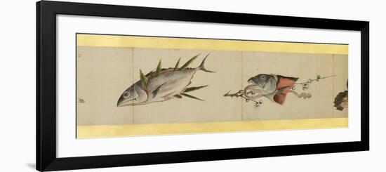 Detail of Handscroll with Miscellaneous Images, Edo Period, 1839-Katsushika Hokusai-Framed Premium Giclee Print