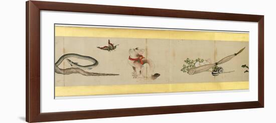 Detail of Handscroll with Miscellaneous Images, Edo Period, 1839-Katsushika Hokusai-Framed Premium Giclee Print