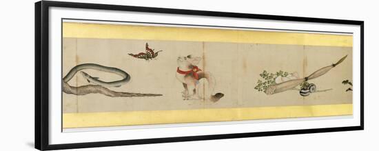 Detail of Handscroll with Miscellaneous Images, Edo Period, 1839-Katsushika Hokusai-Framed Premium Giclee Print