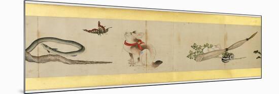 Detail of Handscroll with Miscellaneous Images, Edo Period, 1839-Katsushika Hokusai-Mounted Premium Giclee Print