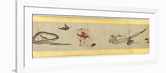 Detail of Handscroll with Miscellaneous Images, Edo Period, 1839-Katsushika Hokusai-Framed Giclee Print