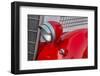 Detail of head lamp on red classic American Ford in Habana, Havana, Cuba.-Janis Miglavs-Framed Photographic Print