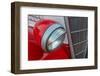 Detail of head light and grill on red classic American Ford in Habana, Havana, Cuba.-Janis Miglavs-Framed Photographic Print