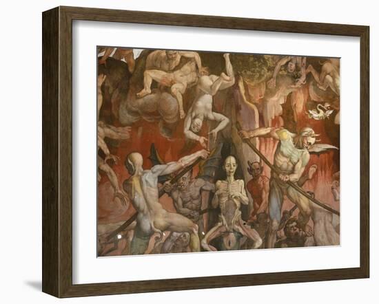 Detail of Hell from Last Judgment, Fresco Cycle-Frederico Zuccaro-Framed Premium Photographic Print