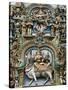 Detail of Hindu Carvings, Sri Meenakshi Sundareshwara Temple, Madurai, Tamil Nadu, India, Asia-Stuart Black-Stretched Canvas