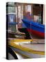 Detail of Hulls of Rinella Fishing Boats, Rinella, Sicily, Italy-Dallas Stribley-Stretched Canvas