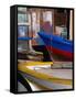 Detail of Hulls of Rinella Fishing Boats, Rinella, Sicily, Italy-Dallas Stribley-Framed Stretched Canvas