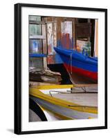 Detail of Hulls of Rinella Fishing Boats, Rinella, Sicily, Italy-Dallas Stribley-Framed Photographic Print