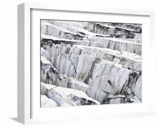 Detail of Ice Crevasses at Columbia Glacier, Alaska.-Ethan Welty-Framed Photographic Print