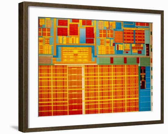 Detail of Integrated Circuit, Intel Museum, Santa Clara, California, Usa-Walter Bibikow-Framed Photographic Print