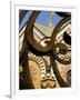 Detail of Iron Gate with Cathedral in Background, St. Petersburg, Russia-Nancy & Steve Ross-Framed Photographic Print