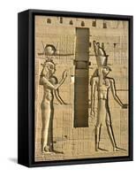 Detail of Isis and Horus from Sculptural Program of the Temple of Isis at Philae-Tibor Bognár-Framed Stretched Canvas