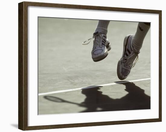 Detail of Ivan Lendl's (USA) Feet During a Serve at the 1987 US Open Tennis Championships-null-Framed Photographic Print