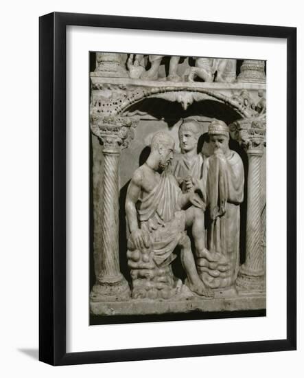 Detail of Job from the Sarcophagus of Junius Bassus-null-Framed Giclee Print