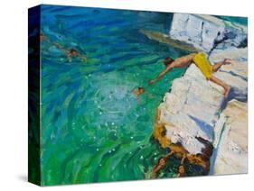 Detail of Jumping into the Sea, Plates, Skiathos, 2015-Andrew Macara-Stretched Canvas