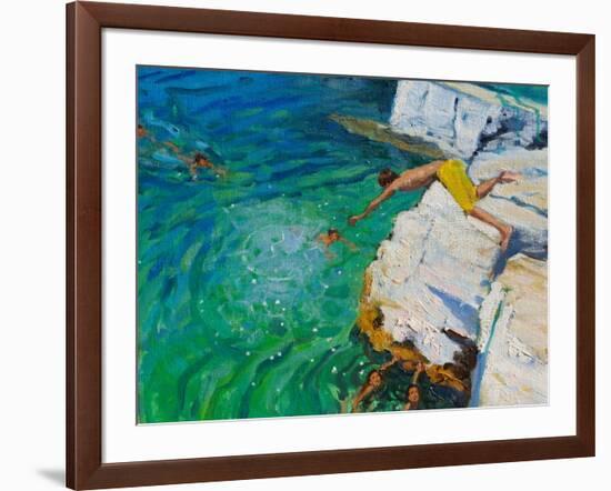 Detail of Jumping into the Sea, Plates, Skiathos, 2015-Andrew Macara-Framed Giclee Print