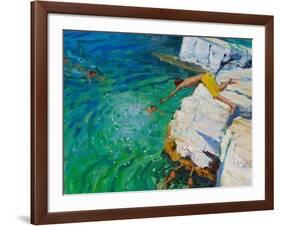 Detail of Jumping into the Sea, Plates, Skiathos, 2015-Andrew Macara-Framed Giclee Print