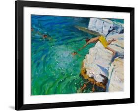 Detail of Jumping into the Sea, Plates, Skiathos, 2015-Andrew Macara-Framed Giclee Print