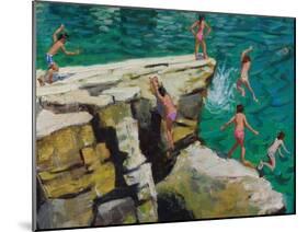 Detail of Jumping into the Sea, Plates, Skiathos, 2015-Andrew Macara-Mounted Giclee Print