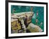 Detail of Jumping into the Sea, Plates, Skiathos, 2015-Andrew Macara-Framed Giclee Print