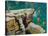 Detail of Jumping into the Sea, Plates, Skiathos, 2015-Andrew Macara-Stretched Canvas