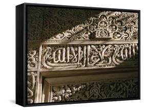 Detail of Koranic Phrase in Stucco, Casa Real (Royal Palace), Alhambra, Granada-Duncan Maxwell-Framed Stretched Canvas