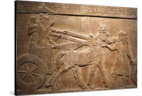 Detail of Late Assyrian Alabaster Relief Panel from Central Palace of Tiglath-Pileser III-null-Stretched Canvas