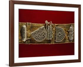 Detail of Leather Belt with Filigreed Silver Elements, Two Kitab Amulets, Purse and Kohl Door-null-Framed Giclee Print