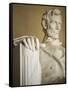 Detail of Lincoln Statue at Lincoln Memorial-Rudy Sulgan-Framed Stretched Canvas