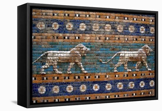 Detail of Lions on Ishtar Gate at Pergamon Museum-null-Framed Stretched Canvas