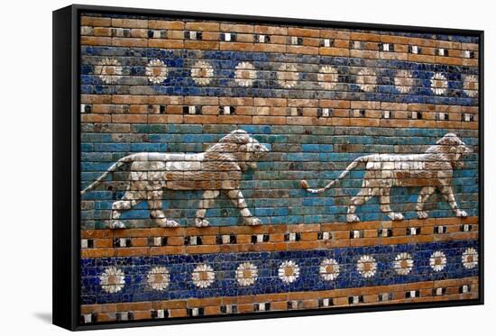 Detail of Lions on Ishtar Gate at Pergamon Museum-null-Framed Stretched Canvas