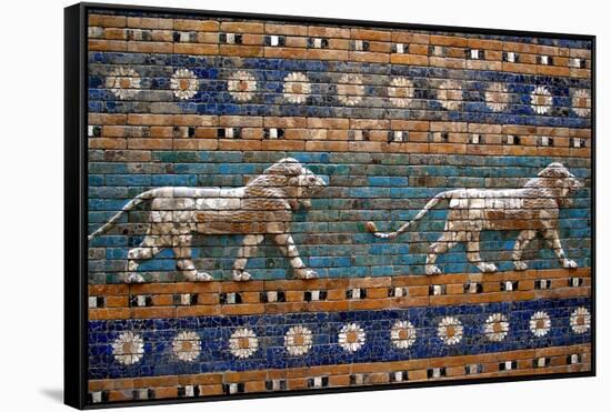 Detail of Lions on Ishtar Gate at Pergamon Museum-null-Framed Stretched Canvas