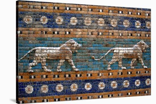Detail of Lions on Ishtar Gate at Pergamon Museum-null-Stretched Canvas