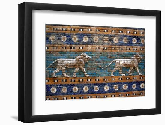 Detail of Lions on Ishtar Gate at Pergamon Museum-null-Framed Premium Photographic Print