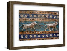 Detail of Lions on Ishtar Gate at Pergamon Museum-null-Framed Photographic Print