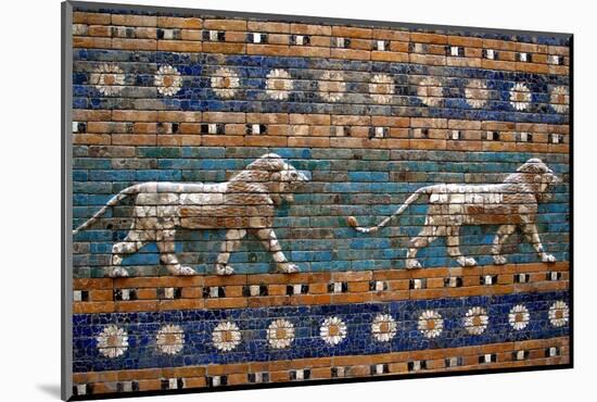 Detail of Lions on Ishtar Gate at Pergamon Museum-null-Mounted Photographic Print