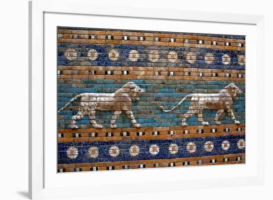 Detail of Lions on Ishtar Gate at Pergamon Museum-null-Framed Photographic Print