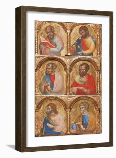 Detail of Madonna and Child with Angels, the Crucifixion, and Twelve Apostles or Saints, C.1360-Lorenzo Veneziano-Framed Giclee Print