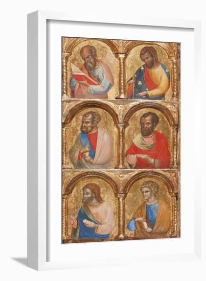 Detail of Madonna and Child with Angels, the Crucifixion, and Twelve Apostles or Saints, C.1360-Lorenzo Veneziano-Framed Giclee Print