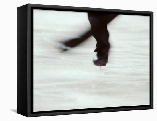 Detail of Male Figure Skater's Legs and Boots Spinning-Steven Sutton-Framed Stretched Canvas