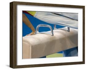 Detail of Male Gymnast Competing on the Pommel Horse, Athens, Greece-Steven Sutton-Framed Photographic Print