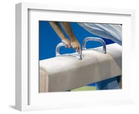 Detail of Male Gymnast Competing on the Pommel Horse, Athens, Greece-Steven Sutton-Framed Photographic Print