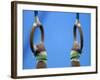 Detail of Male Gymnast Competing on the Rings, Athens, Greece-Steven Sutton-Framed Photographic Print