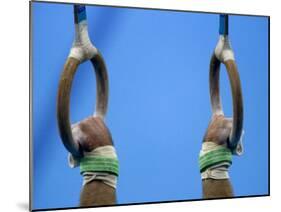 Detail of Male Gymnast Competing on the Rings, Athens, Greece-Steven Sutton-Mounted Photographic Print