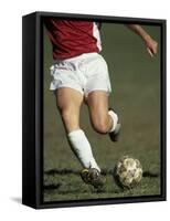 Detail of Male Soccer Player with the Ball-null-Framed Stretched Canvas