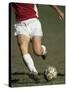 Detail of Male Soccer Player with the Ball-null-Stretched Canvas